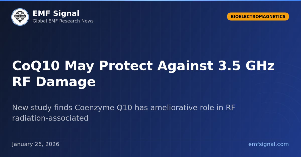 CoQ10 May Protect Against 3.5 GHz RF Damage - EMF Signal